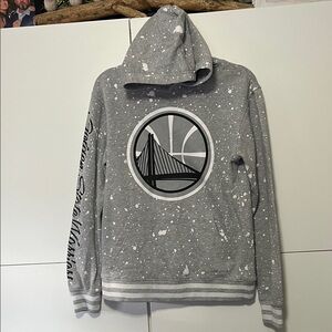 NBA Golden State Warriors Gray With White Splatter Hoodie Unisex